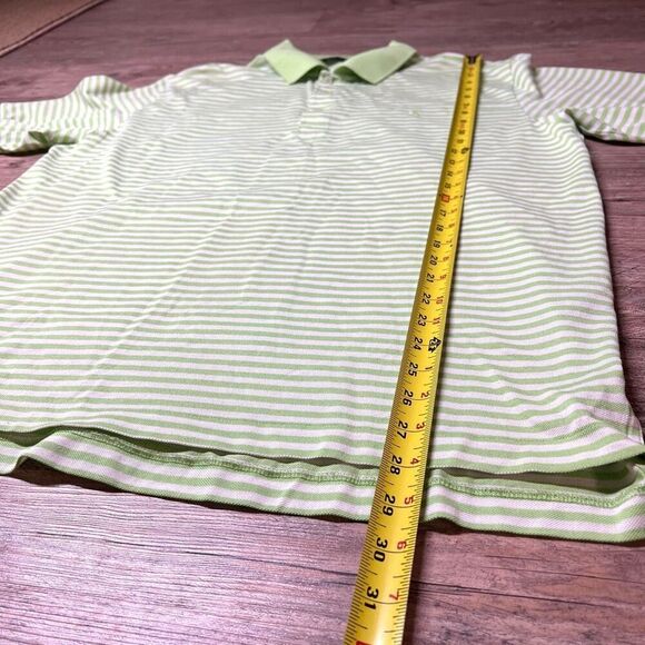 POLO Golf Ralph Lauren Men's Green White Striped Classic Polo Shirt Size Large - Picture 4 of 5